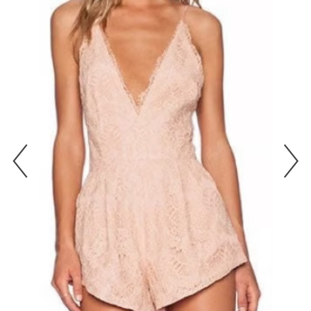 Stylestalker Blush Lace Romper